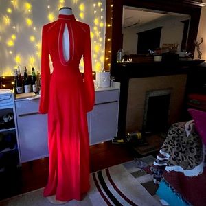 Jarlo London Red Disco Cutout Maxi dress